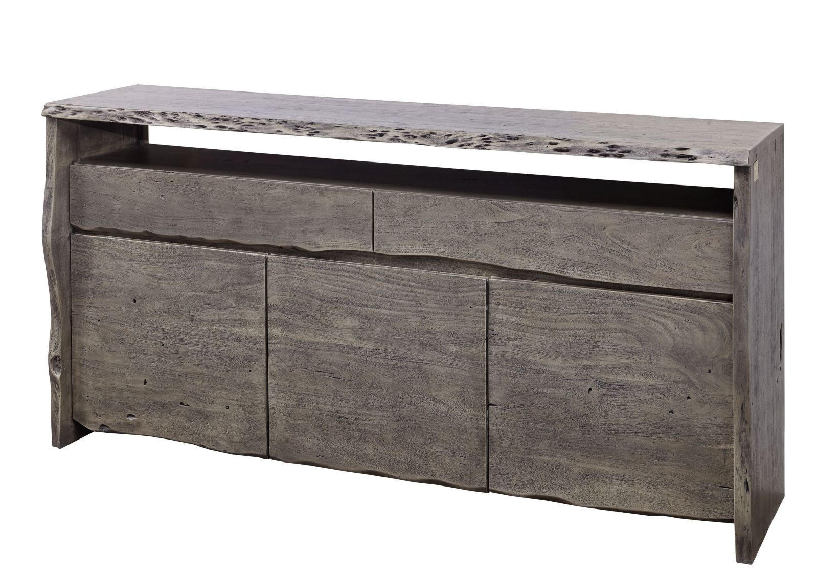 SIDEBOARD Akazie 191x45x96 grau lackiert PURE ACACIA #402 - Grau, Holzwerkstoff (191/96/45cm) - Massivmoebel24