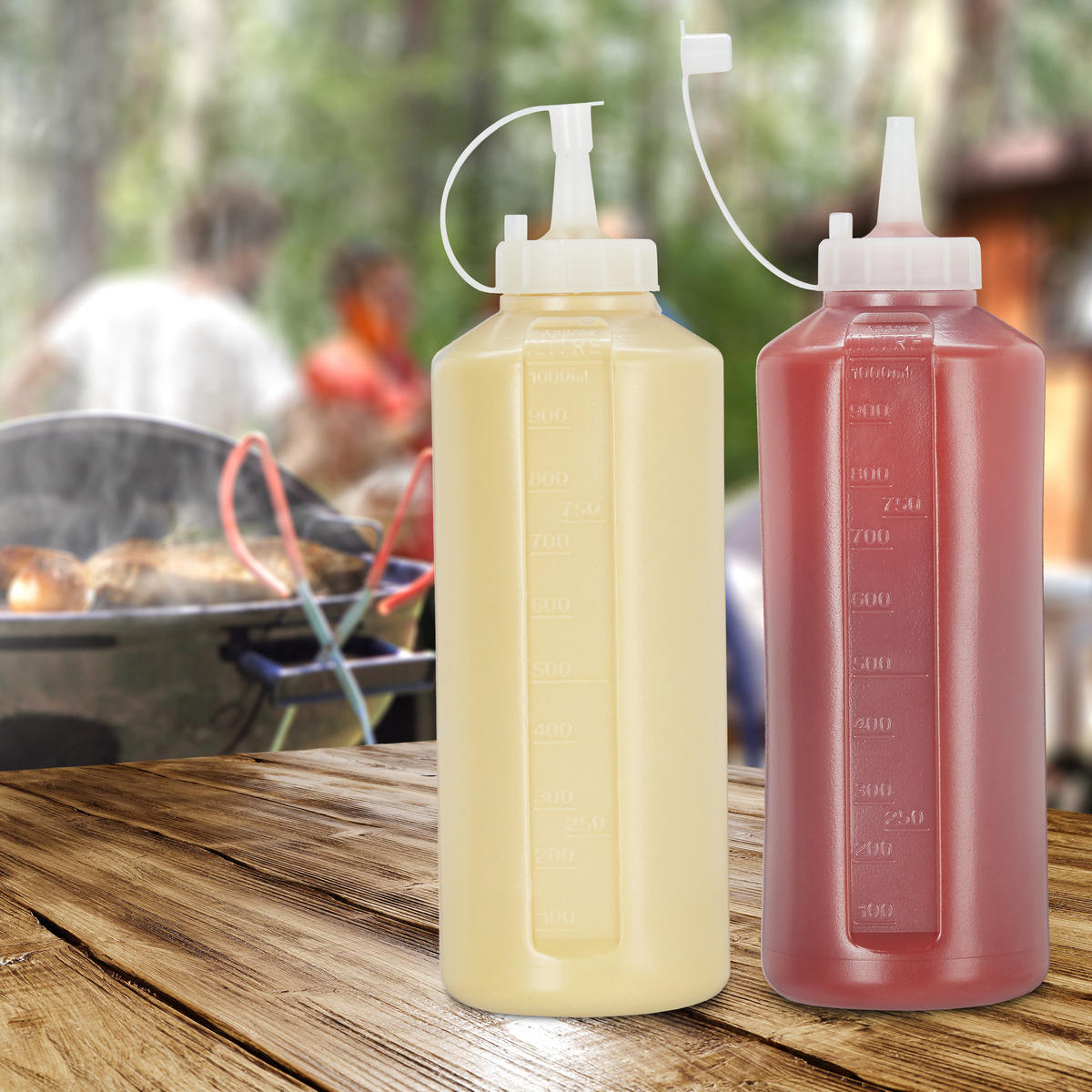 4xQUETSCHFLASCHE - Transparent, Kunststoff (8/26/8cm) - Relaxdays