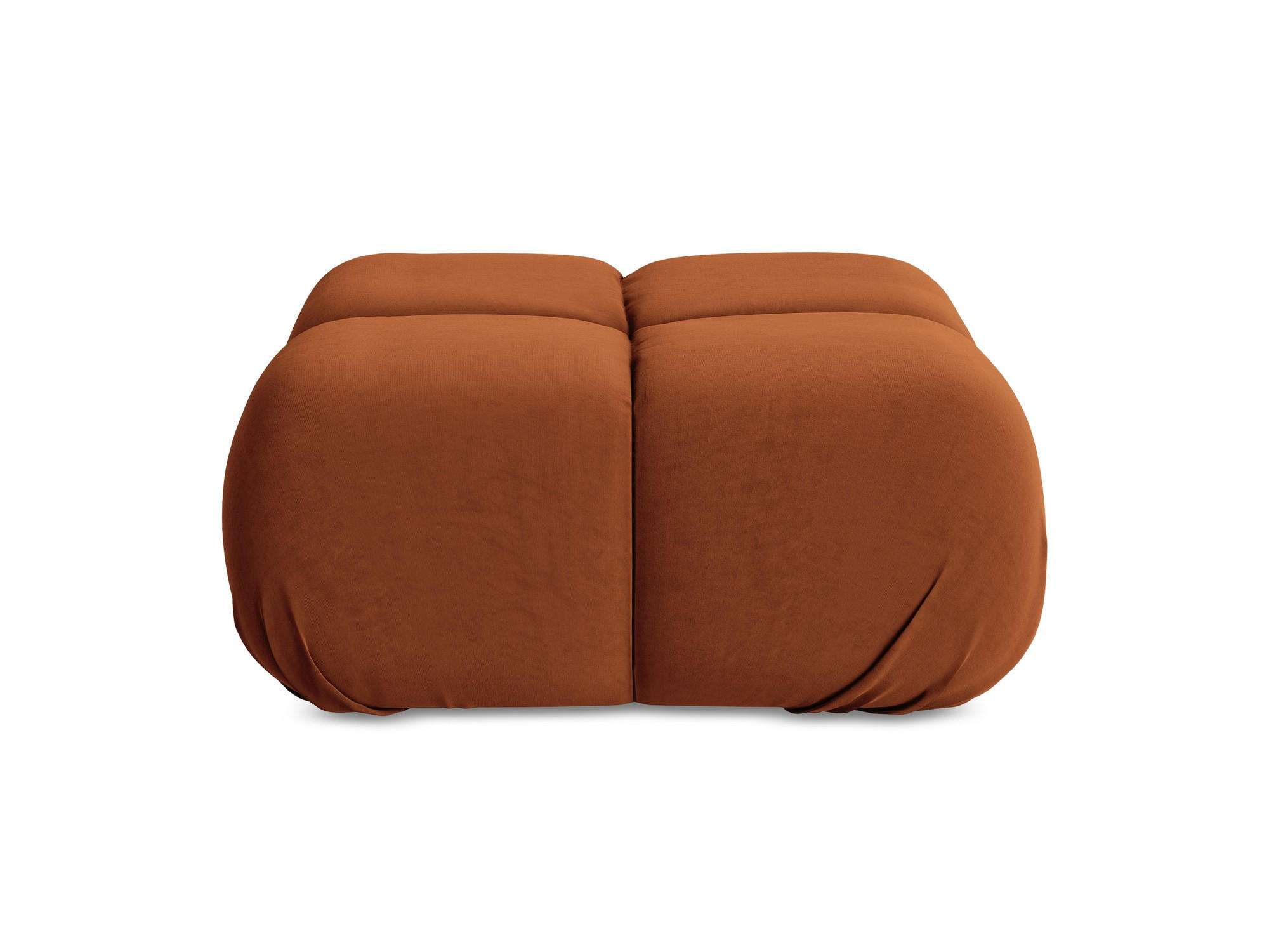 POUF Samt Stoff Orange - Beige/Terra cotta, Kunststoff/Textil (95/41/95cm) - Makamii