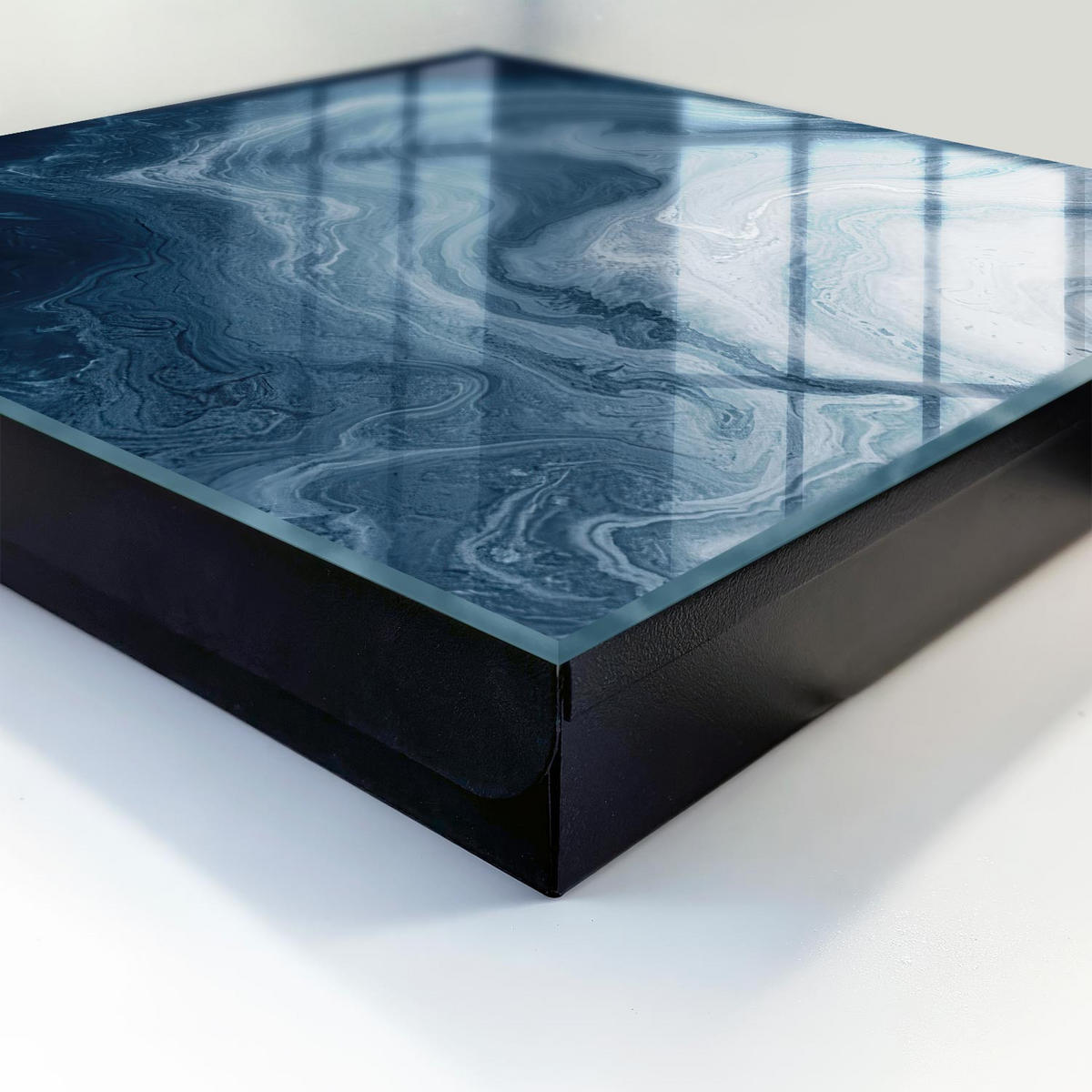 SCHLÜSSELBOX Schwarz 30x30 cm- Türöffnung nach rechts - Kosmischer Wirbel - Dunkelblau, Metall (30/30/5cm) - TULUP