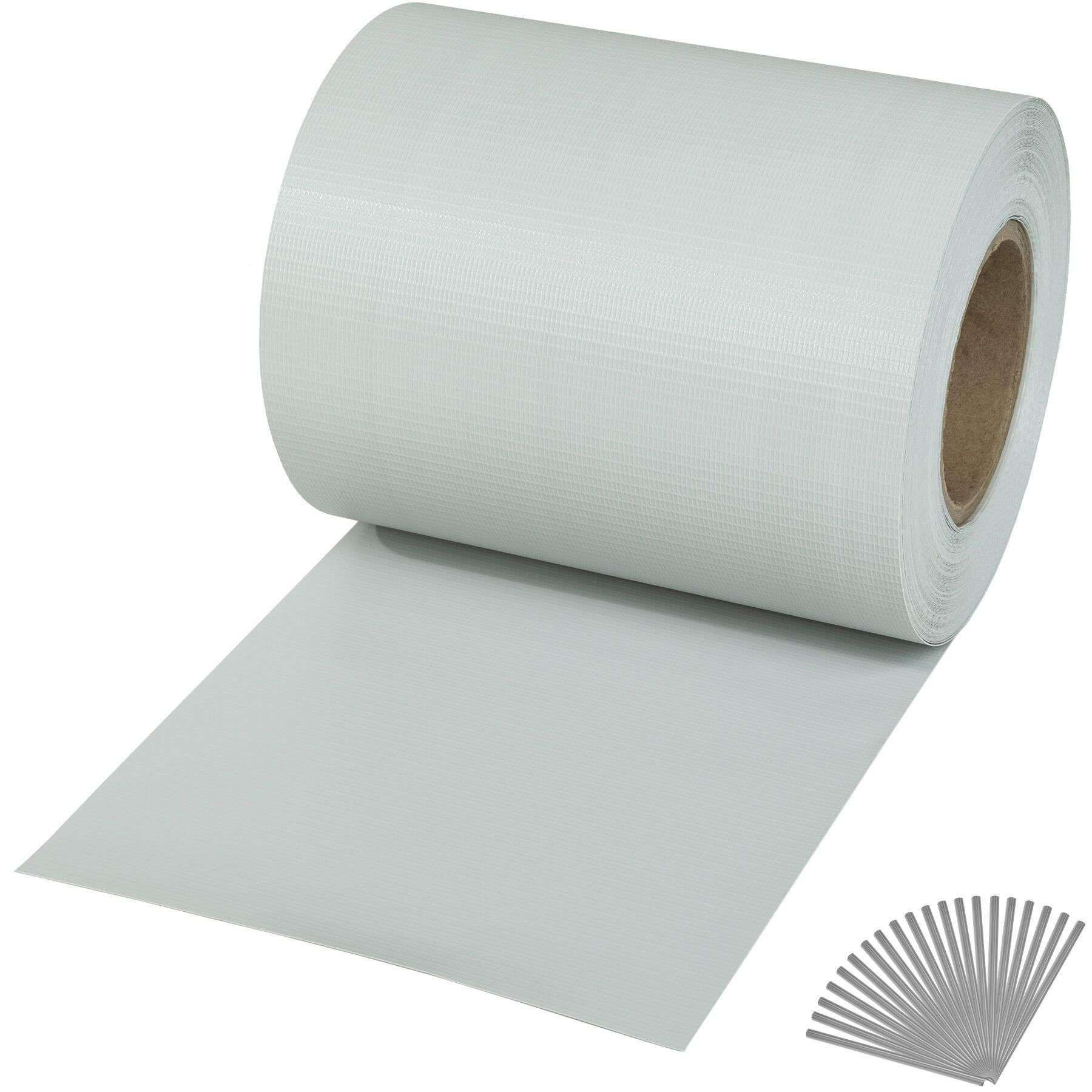 SICHTSCHUTZSTREIFEN ,leichte Montage, inklusive Befestigungsclips,hellgrau - Hellgrau, Kunststoff (3500/19cm) - tectake