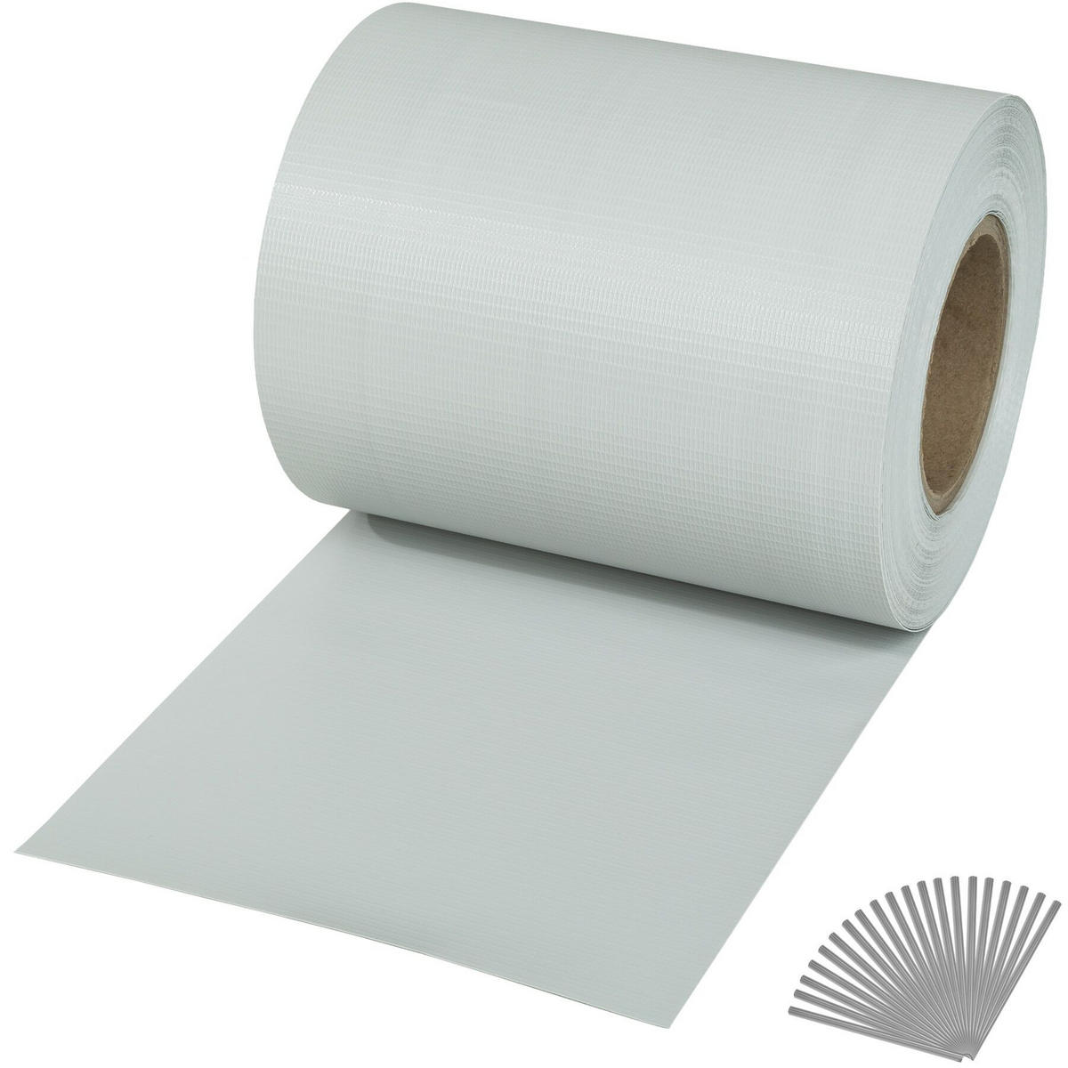 SICHTSCHUTZSTREIFEN ,leichte Montage, inklusive Befestigungsclips,hellgrau - Hellgrau, Kunststoff (3500/19cm) - tectake