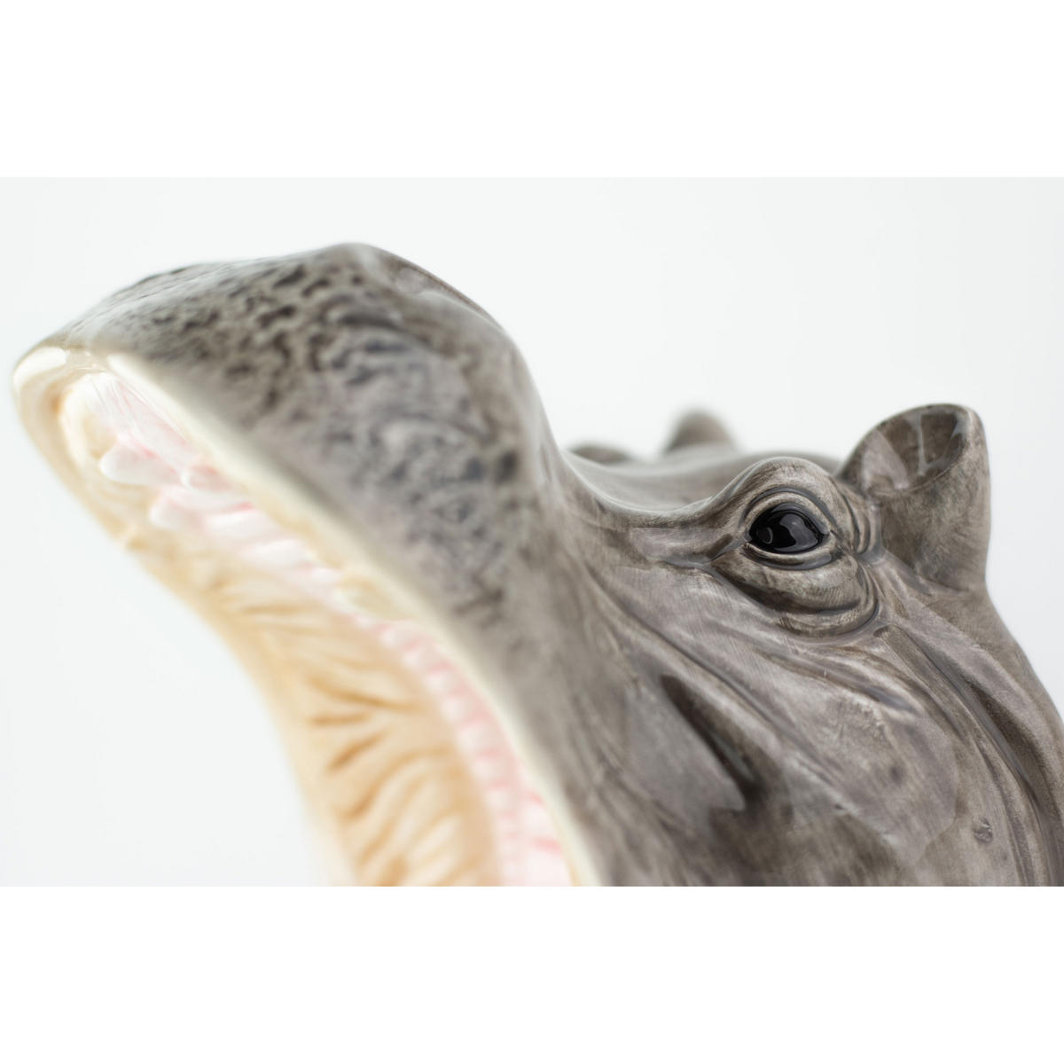 SERVIERSCHÜSSEL Hungry Hippos, Dolomit, Grau, 13.5 x 19 x 14 cm - Grau, Keramik (19/14/13.5cm)