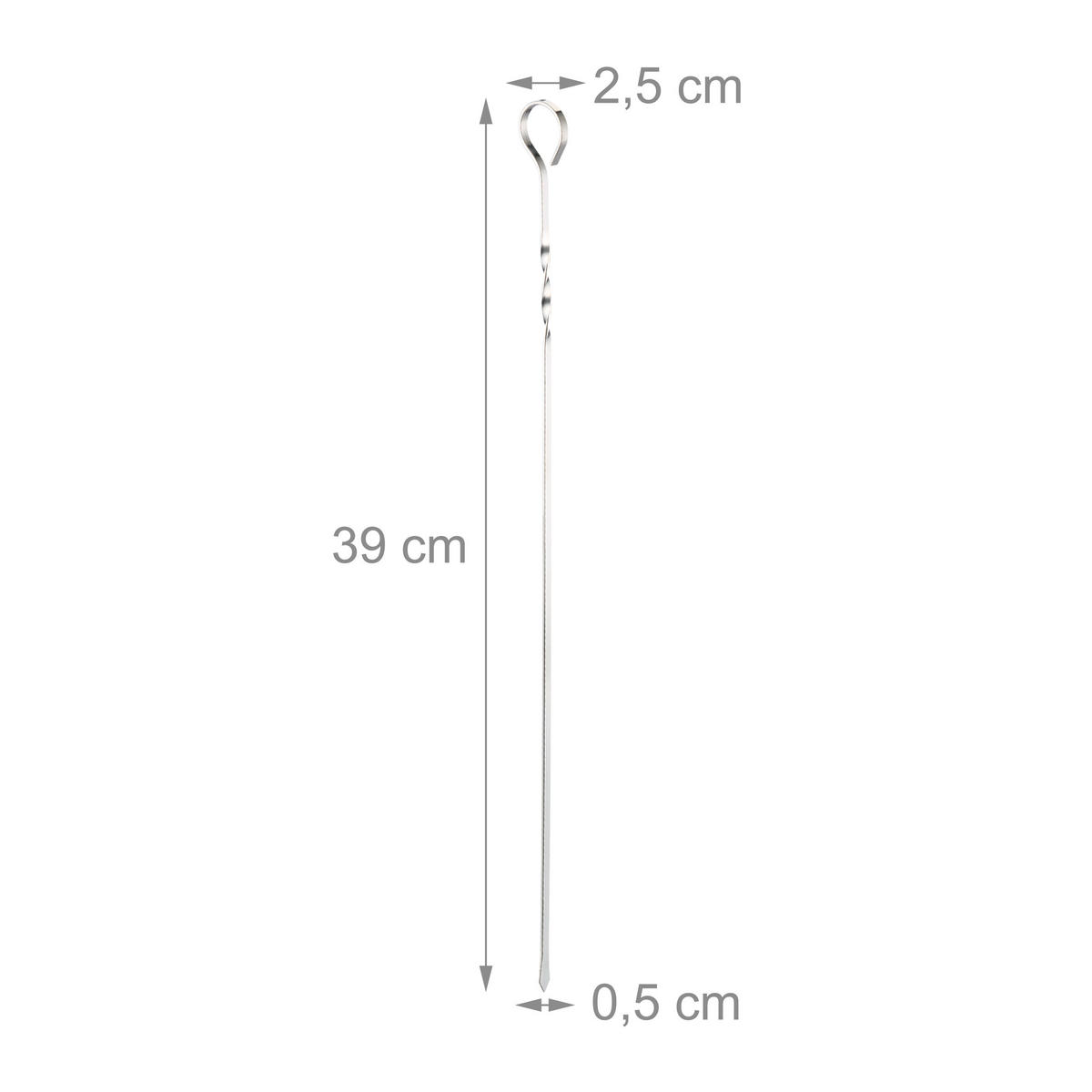 20XGRILLSPIESS - Multicolor, Textil/Metall (0.5cm) - Relaxdays