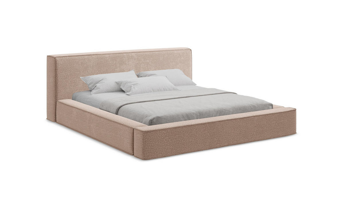 POLSTERBETT mit Bettkasten und Lattenrost 180x240 Pink - Pink/Hellrosa, Kunststoff/Textil (140/200cm) - Makamii