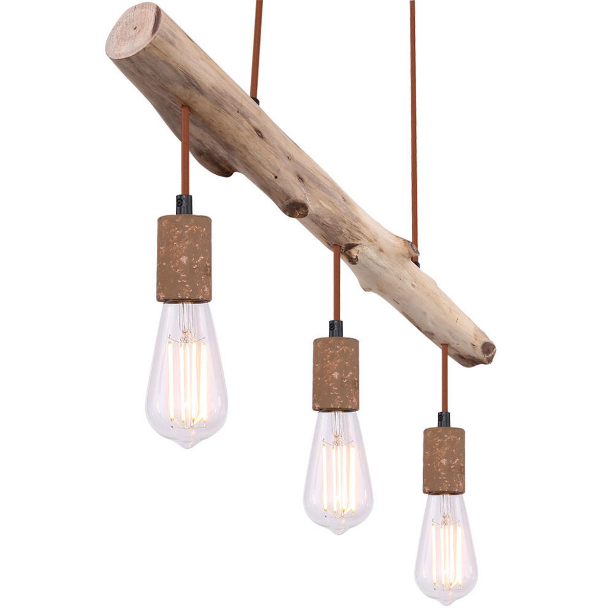 LED HÄNGELEUCHTE Jakob Braun Holzoptik - Braun, Holz (60/8.5/140cm) - Globo Lighting
