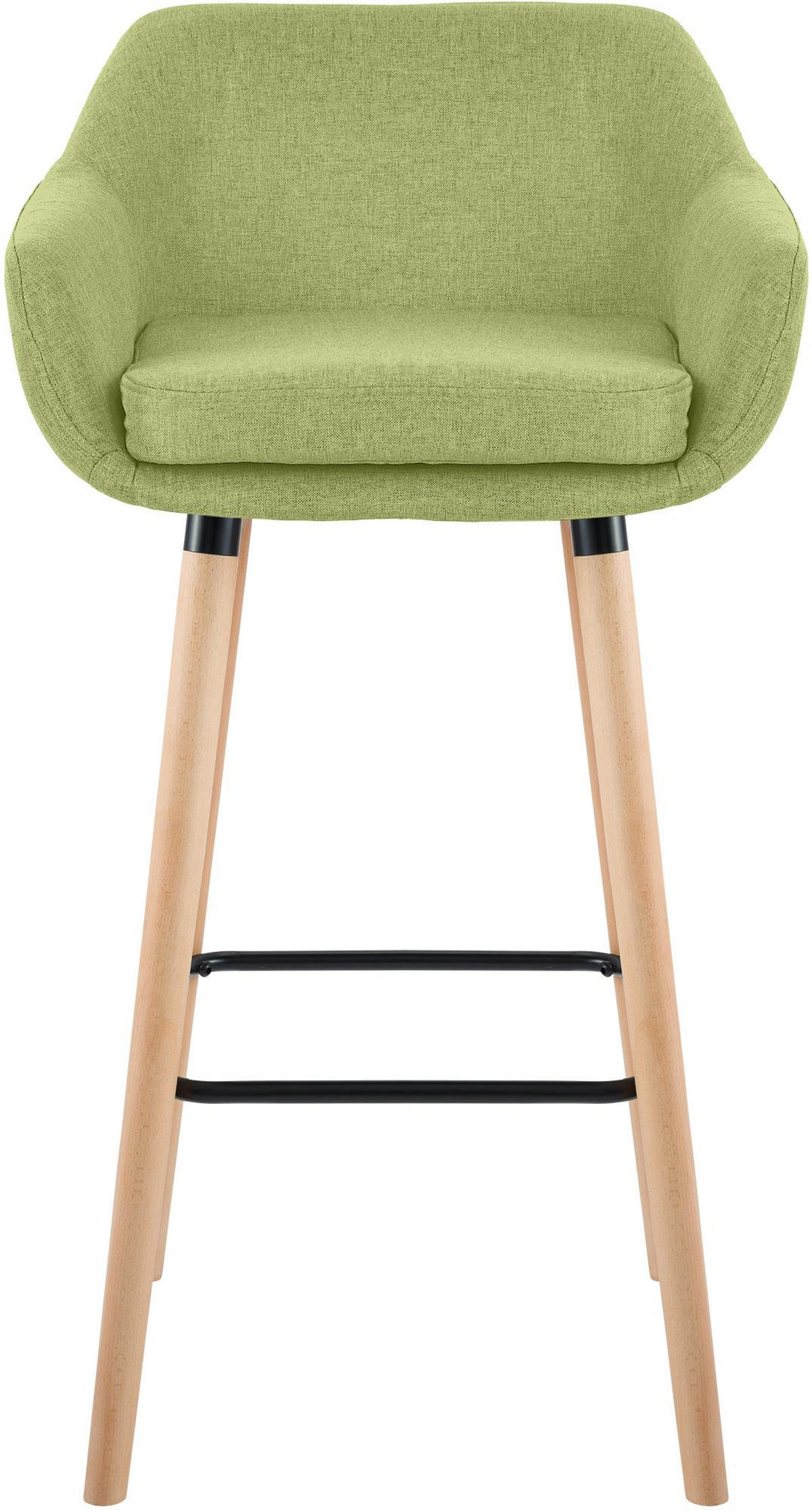 BARHOCKER Stoff Hellgrün - Eukalyptusholzfarben/Hellgrün, Holz/Textil (55/99/46cm) - CLP