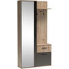 GARDEROBE LUXOR - Schwarz/Eiche Artisan, Holzwerkstoff (97/195/30cm) - Meblini