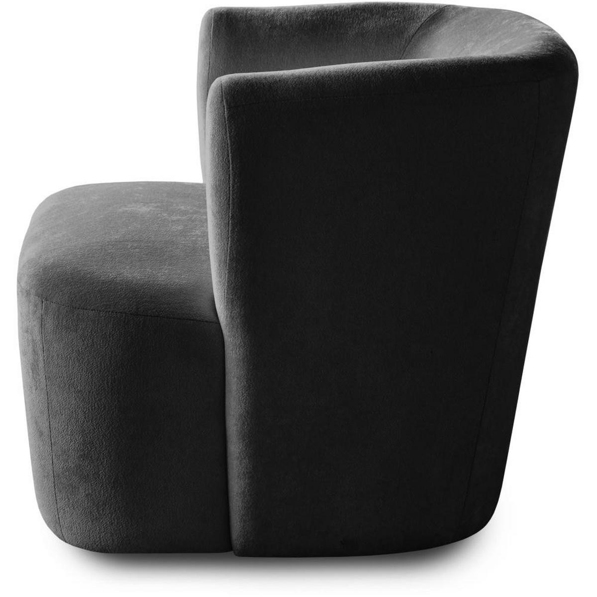 SESSEL Nori dunkelgrau velour - Dunkelgrau/Schwarz, Kunststoff/Textil (75/68/72cm) - Beautysofa