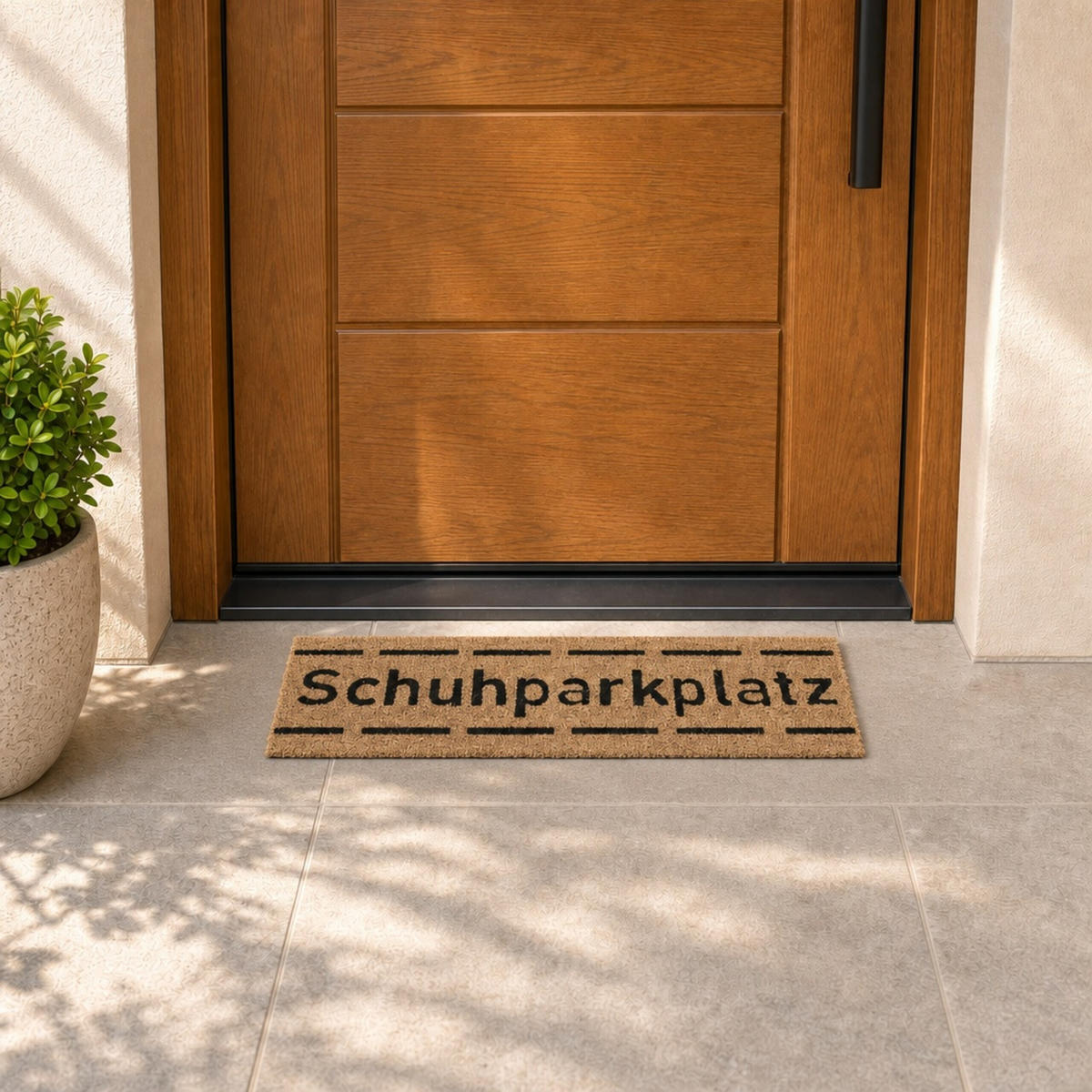 TÜRMATTE Natur Schwarz Kokos rutschfest 75x25 cm - Hellbraun, Kunststoff/Textil (75/25cm) - Relaxdays