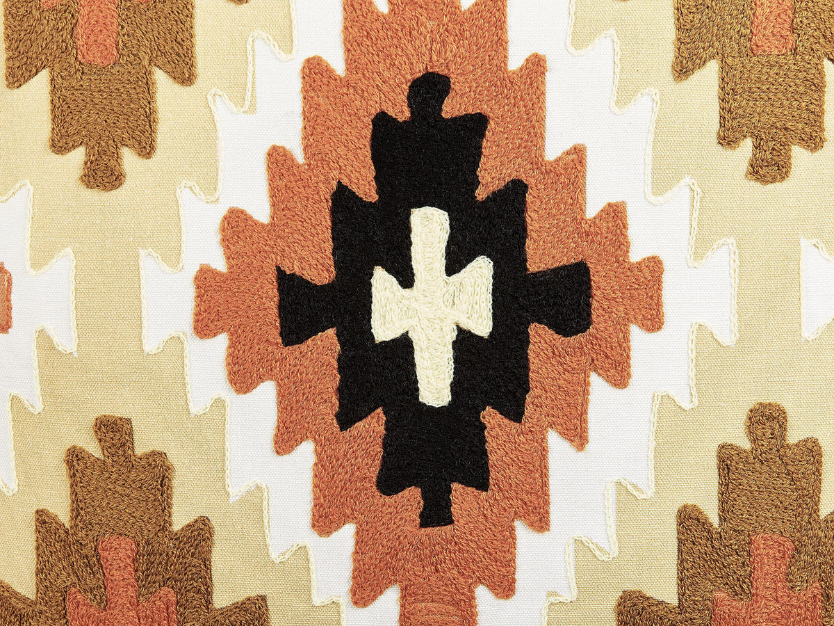 DEKOKISSEN 2er-Set Bunt 50/50 cm Serampore - Multicolor, Naturmaterialien/Textil (50/50cm) - Beliani