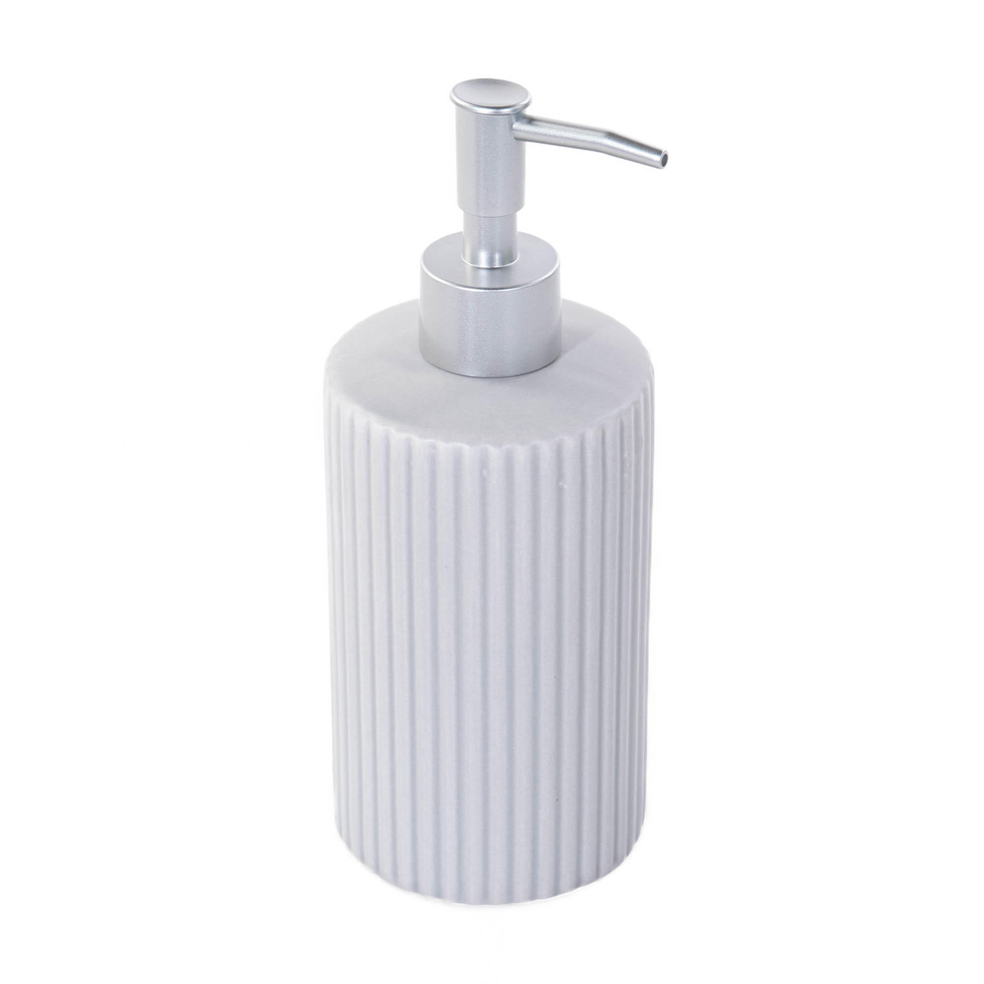BADEZIMMERSET Keramik 4er-Set - Grau, Textil (21.5/8/24cm)