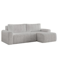 ECKSOFA MILO SMALL mit Schlaffunktion und Bettkasten, Rechts -TILIA 86 - Grau, Holz (240/142cm) - Dekori_Interiors