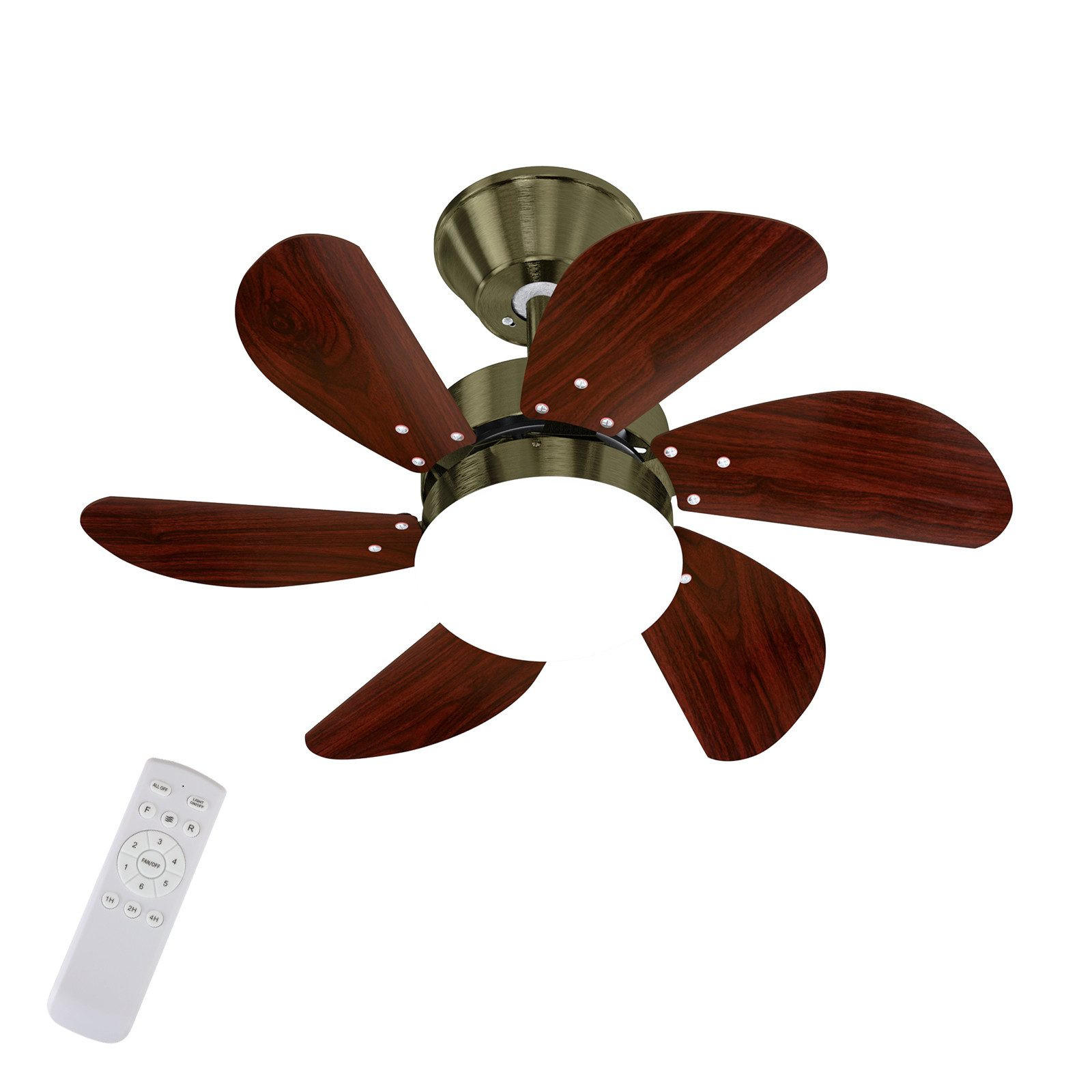DECKENVENTILATOR Orveth 75/75/42.5 cm - Dunkelgrün, Kunststoff/Metall (75/75/42.5cm) - ZMH