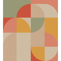 FOTOTAPETE Kreise im Bauhaus-Stil 250 x 279 cm - Terracotta, Papier (250/279cm) - ESTAhome