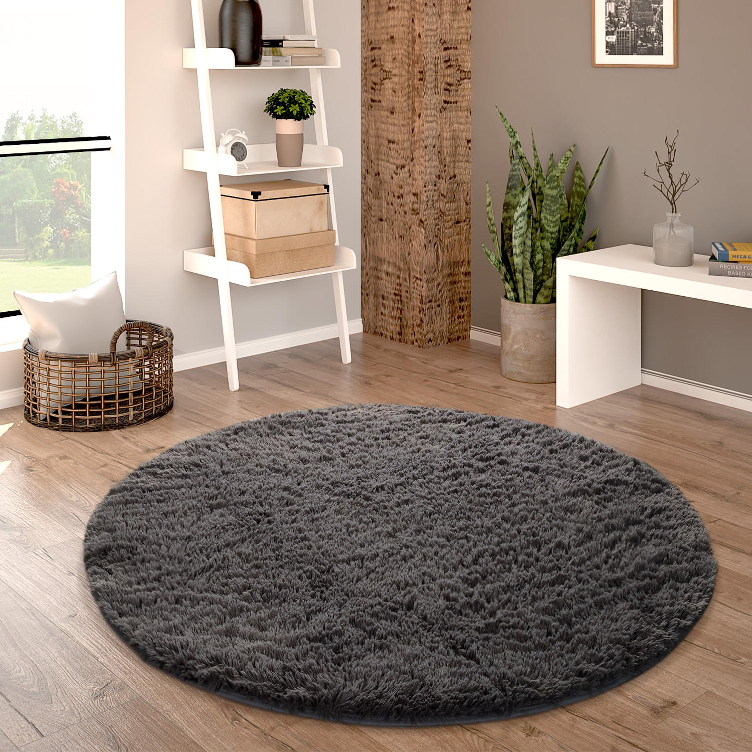 HOCHFLORTEPPICH 200/200 cm Silky 591 - Anthrazit, Textil (200/200cm) - Paco Home
