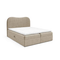 BOXBETT Darlin In überlänge - Braun, Holzwerkstoff/Textil (200/220cm) - Fun Möbel