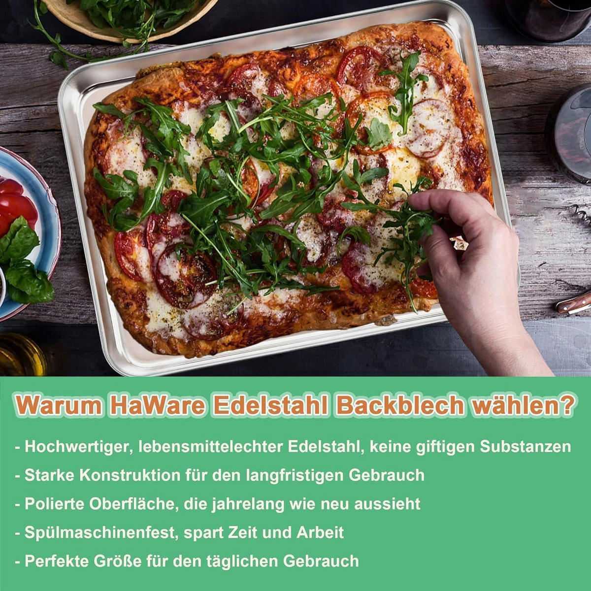 BACKBLECH 2er Set Edelstahl 31,6 x 24,6 cm - Silberfarben, Metall (24.6/2.5/31.6cm)