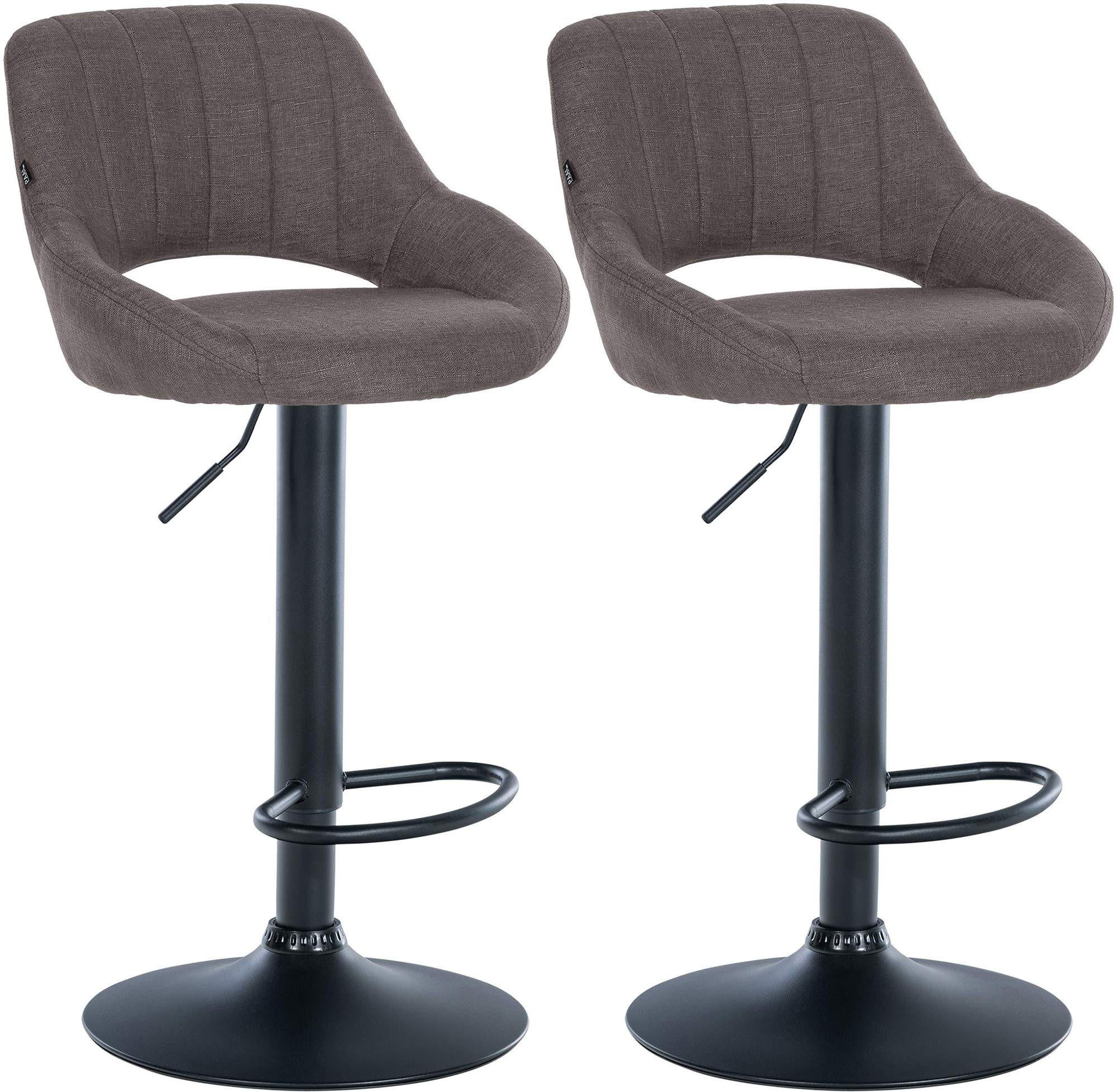 BARHOCKER 2er Set Stoff dunkelgrau - Dunkelgrau, Textil (47/85/48cm) - CLP
