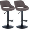 BARHOCKER 2er Set Stoff dunkelgrau - Dunkelgrau, Textil (47/85/48cm) - CLP