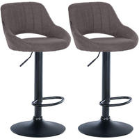 BARHOCKER 2er Set Stoff dunkelgrau - Dunkelgrau, Textil (47/85/48cm) - CLP