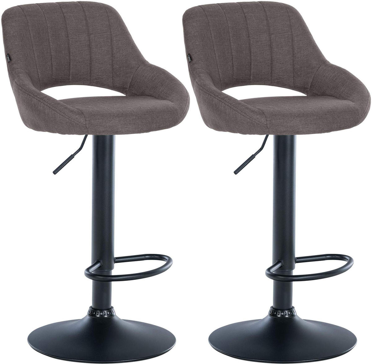 BARHOCKER 2er Set Stoff dunkelgrau - Dunkelgrau, Textil (47/85/48cm) - CLP