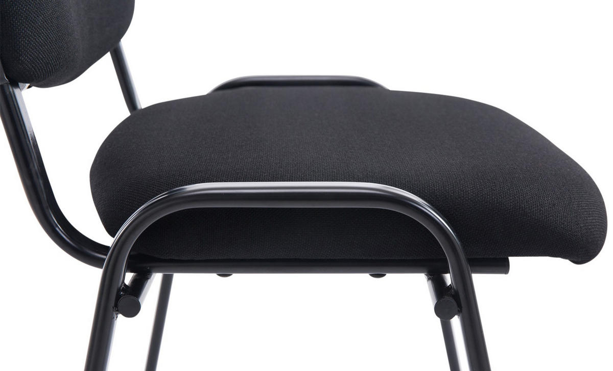 BESUCHERSTUHL Stoff schwarz - Schwarz, Textil/Metall (53/84/57cm) - CLP