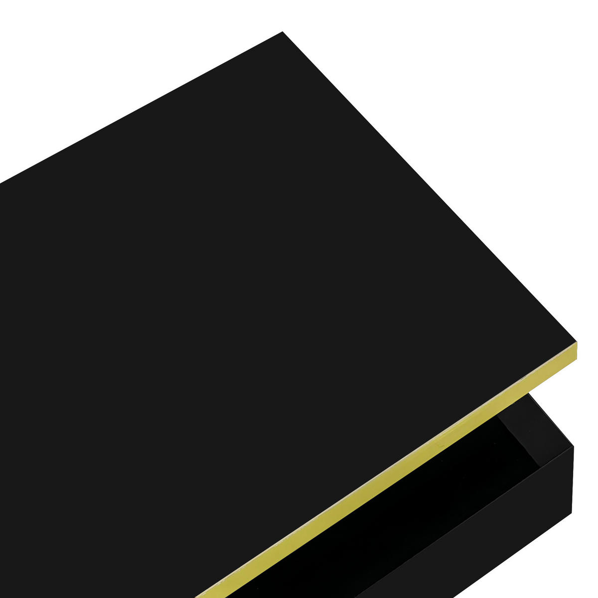 COUCHTISCH 100/50/38,5 cm schwarz Hochglanz mit 2 Ablageebenen und Schublade mit LED-Beleuchtung - Schwarz, Holzwerkstoff (100/50/39cm) - OKWISH