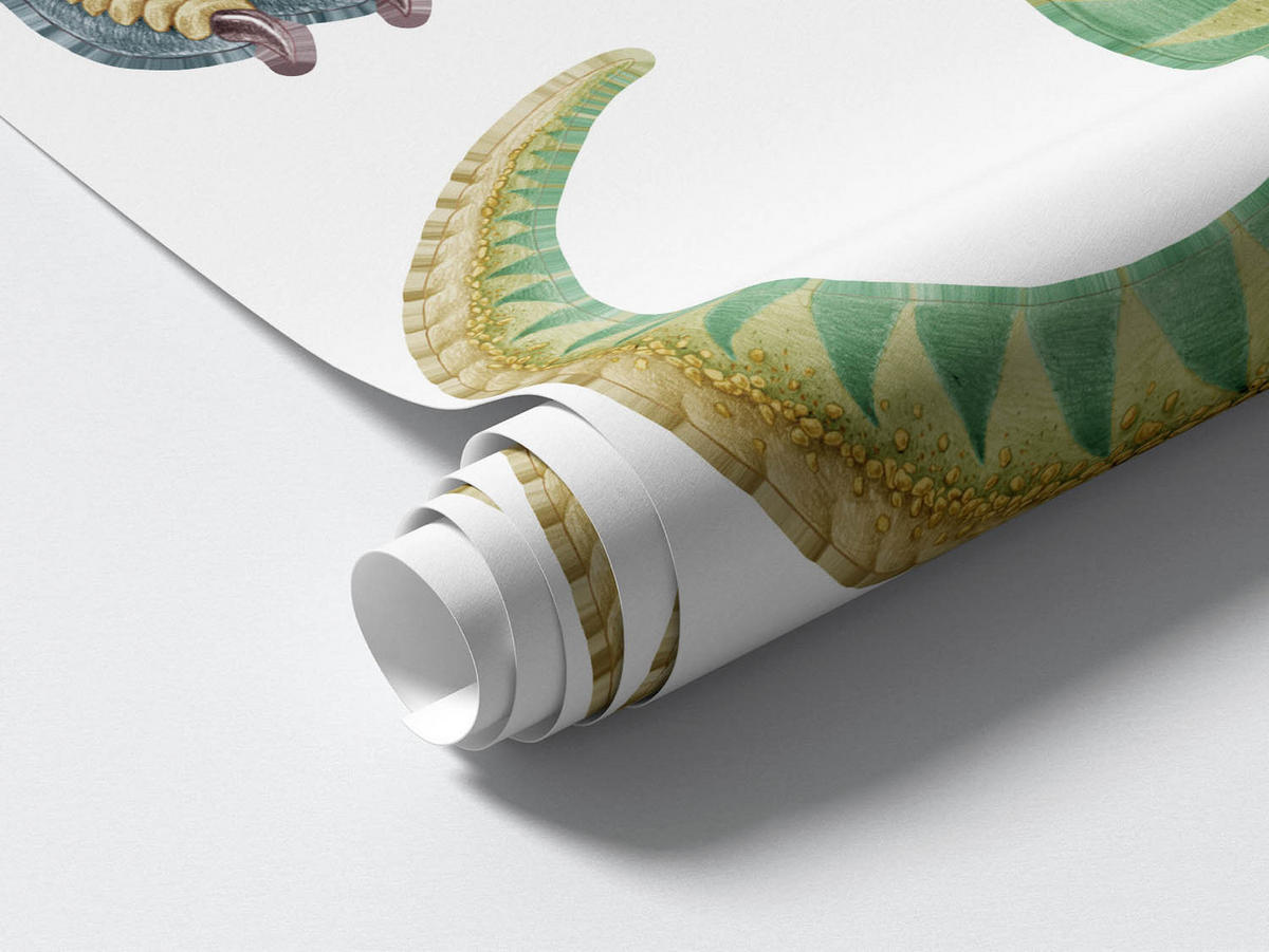 WANDAUFKLEBER 80x121cm - Bunte Dinosaurier - Multicolor, Kunststoff (80/121/0.1cm) - Wallfluent