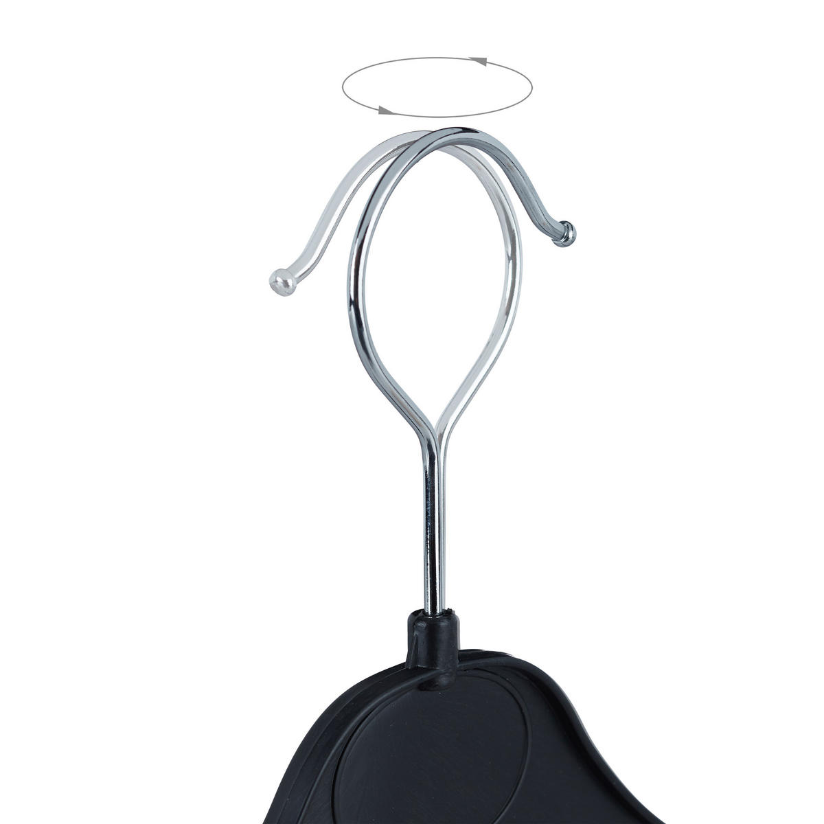 SÚPRAVA vešiakov - čierna, kov/plast (42.5/23/0.7cm) - Relaxdays