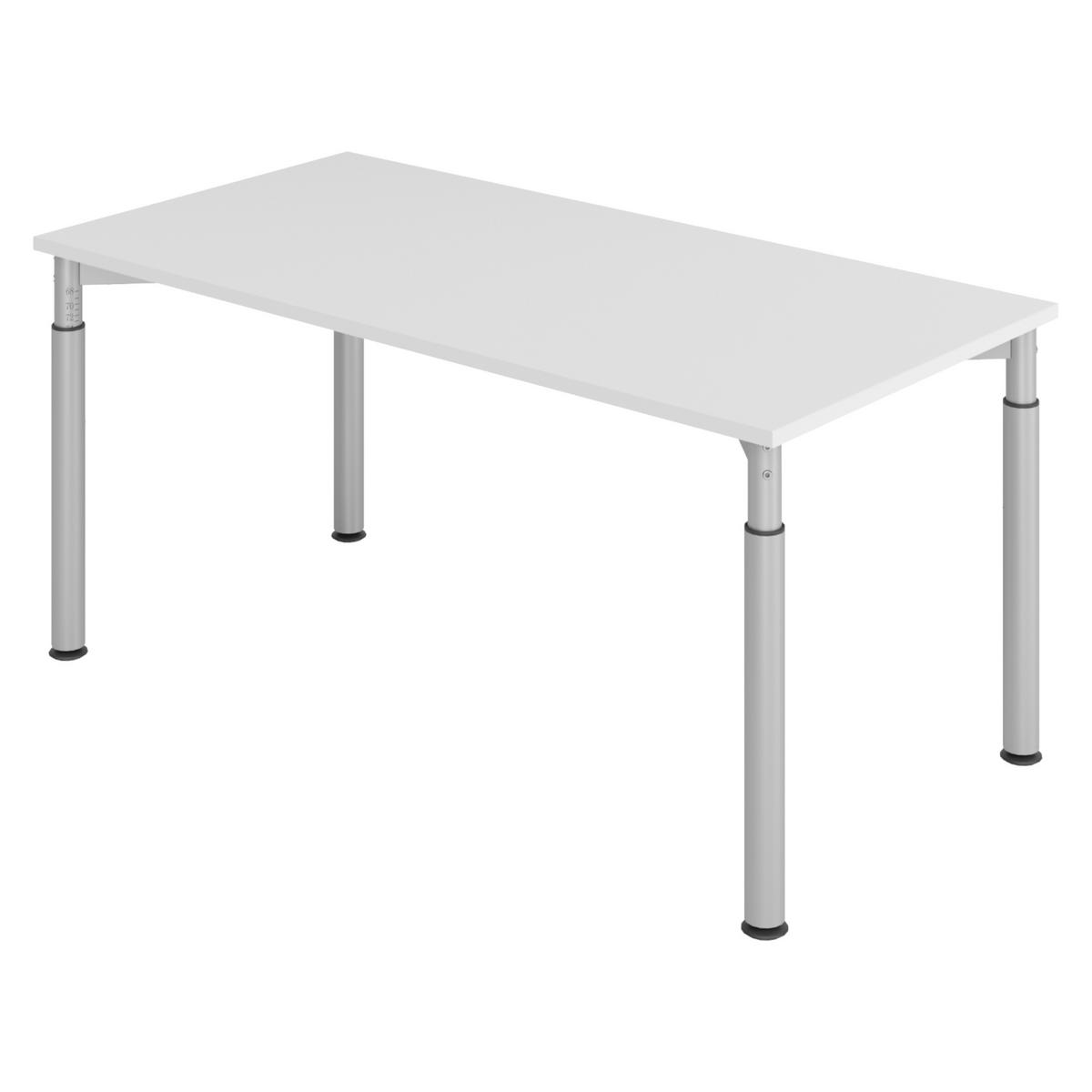 SCHREIBTISCH Serie-Y 80/160/74 cm in Grau/Silberfarben - Silberfarben/Grau, Holzwerkstoff (80/160/74cm) - bümö