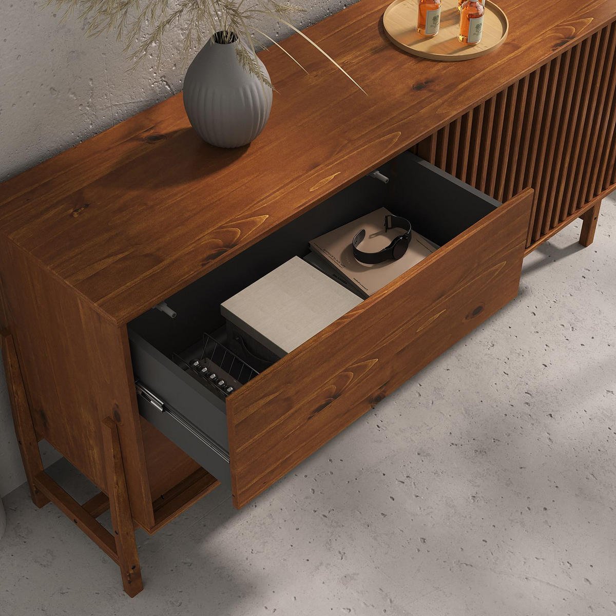 SIDEBOARD ADAMO Kastanie - Kastanienfarben, Holz (145/75/41cm) - IDIMEX