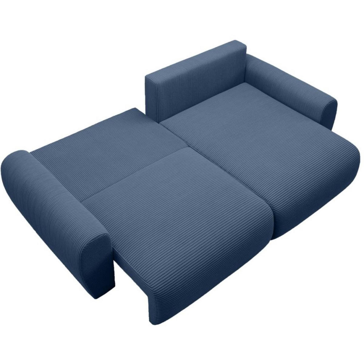 ECKSCHLAFSOFA Poss L dunkelblau rechts - Dunkelblau, Textil (253/153cm) - Beautysofa