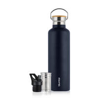 TRINKFLASCHE Leni 1000 ml, inkl. Teesieb und Sportdeckel - Dunkelblau, Metall (1L) - Blumtal