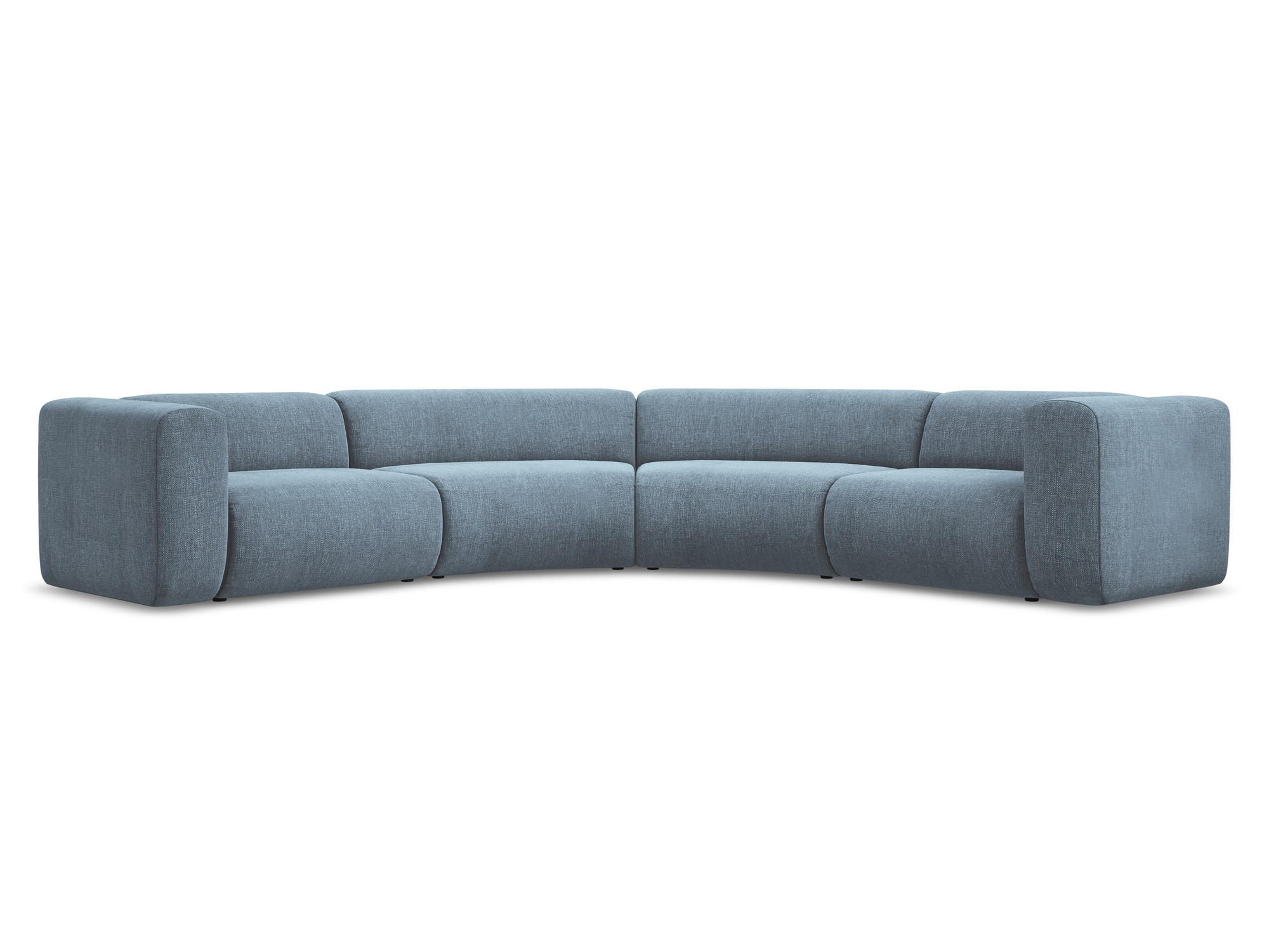 ECKSOFA Chenille Stoff Blau - Blau/Blaugrau, Kunststoff/Textil (318/318cm) - Makamii