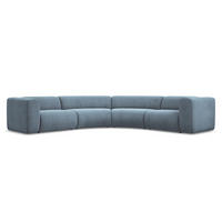 ECKSOFA Chenille Stoff Blau - Blau/Blaugrau, Kunststoff/Textil (318/318cm) - Makamii