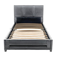 LED BETT ASTEROID - Dunkelgrau, 90 x 200 cm - Dunkelgrau, Kunststoff - Home Deluxe