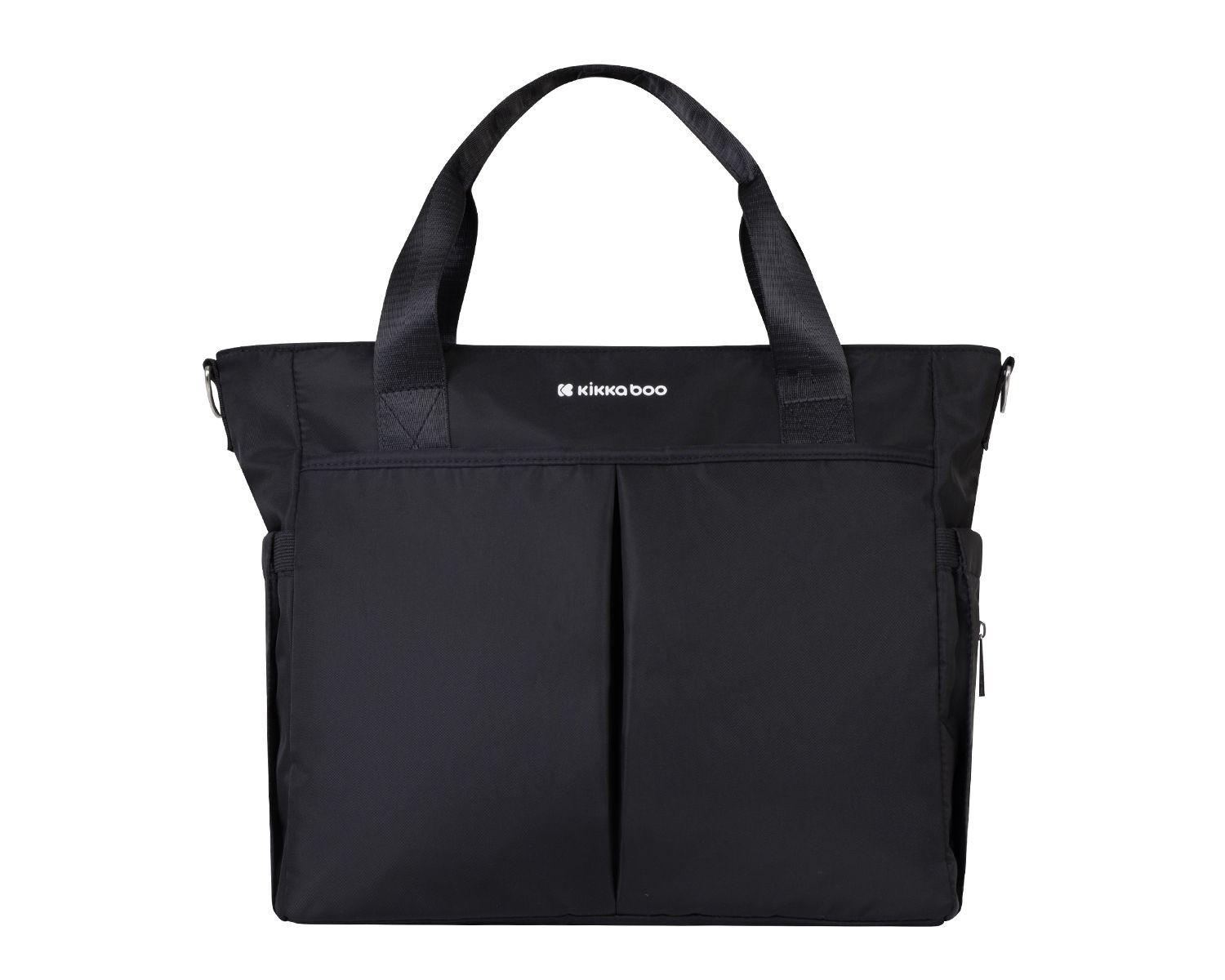 WICKELTASCHE Brielle schwarz wasserfest, Kinderwagenclips, Wickelunterlage, Reißverschluss - Schwarz, Textil (5/30/40cm) - Kikka boo