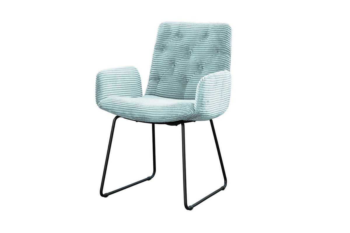 STUHL NEW CHARME Hellblau Cord - Hellblau, Textil (59/87/66cm) - KAWOLA