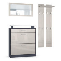 GARDEROBE Loret Front in Sandgrau Hochglanz - Sandfarben, Holzwerkstoff (180/200/23cm) - Vladon
