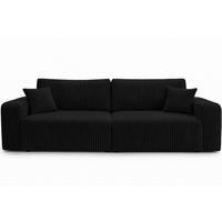 SOFA Mit Schlaffunktion Und Bettkasten, Cordstoff Tilia, Schwarz, BEST SCORNER - Schwarz, Holz (245/83/90cm) - Kaiser Möbel