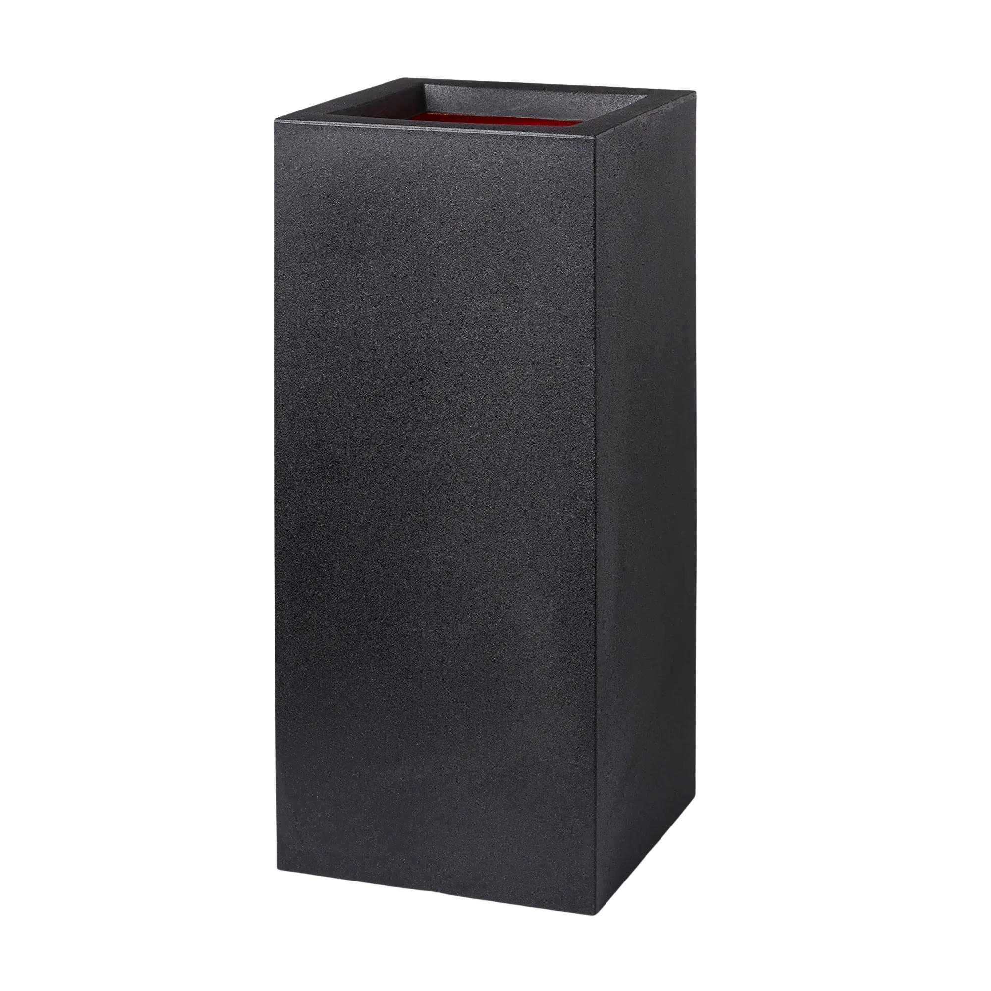 PFLANZKÜBEL rechteckig Smooth schwarz 36x36x79 cm - Schwarz, Kunststoff (1/78/1cm) - aplanta