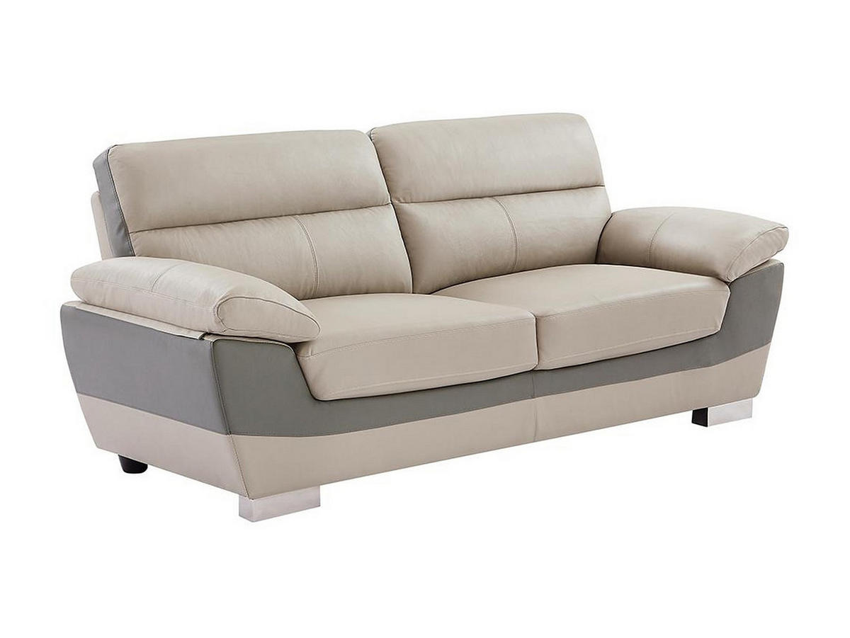 LEDERSOFA 3-Sitzer - Taupe - FRANCESCA - Braun, Leder (210/86/85cm) - Vente-Unique