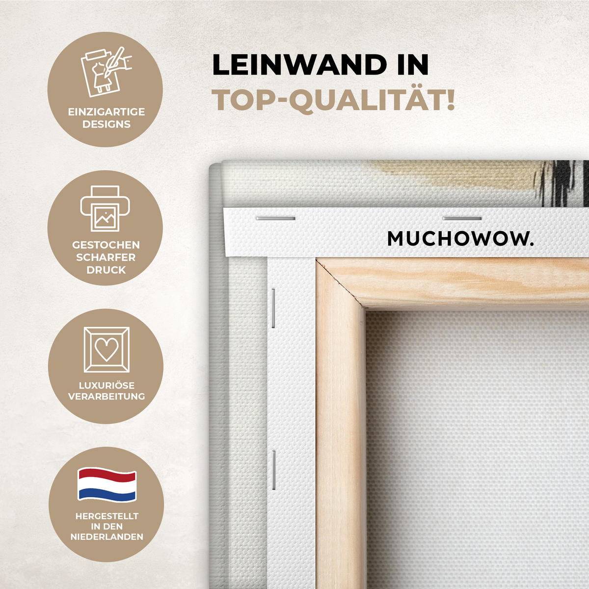 LEINWANDBILD Gold - Rechtecke - Kreise - Abstrakt Wanddeko 40x60 cm - Weiß, Textil (40/60cm) - MuchoWow