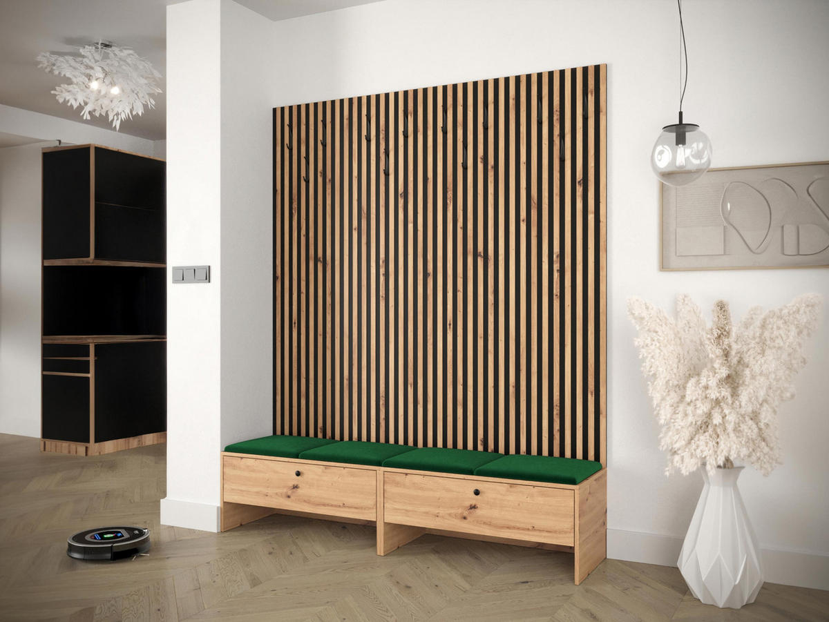 GARDEROBE Balma V - Grün, Holzwerkstoff (170/206/44cm) - MIRJAN24