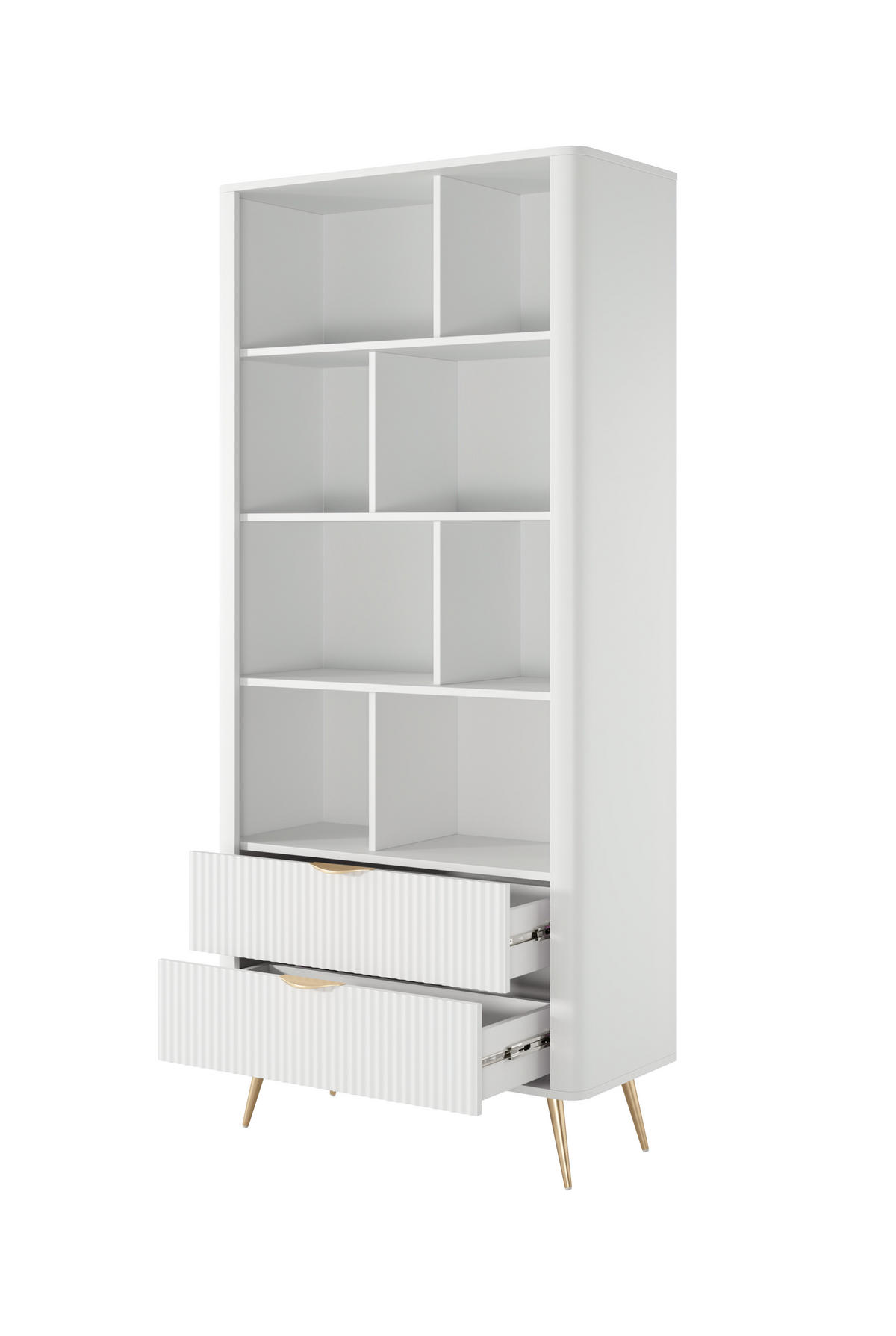 BÜCHERREGAL LANTANA 88,2x38x193,8 cm, Regal Weiß - Weiß, Holzwerkstoff (88.2/193.8/38cm) - MASSENO