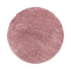 TEPPICH Hochflor Shaggy Uni Style Polypropylen Wohnzimmer Rosa Rund 120x120 - Rosa, Textil (120/120cm) - KADIMA DESIGN