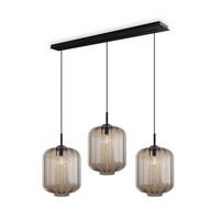 HÄNGELEUCHTE Velo 3-flammig Klar Ø 25cm - Klar/Schwarz, Glas (25/25/27cm) - s.luce