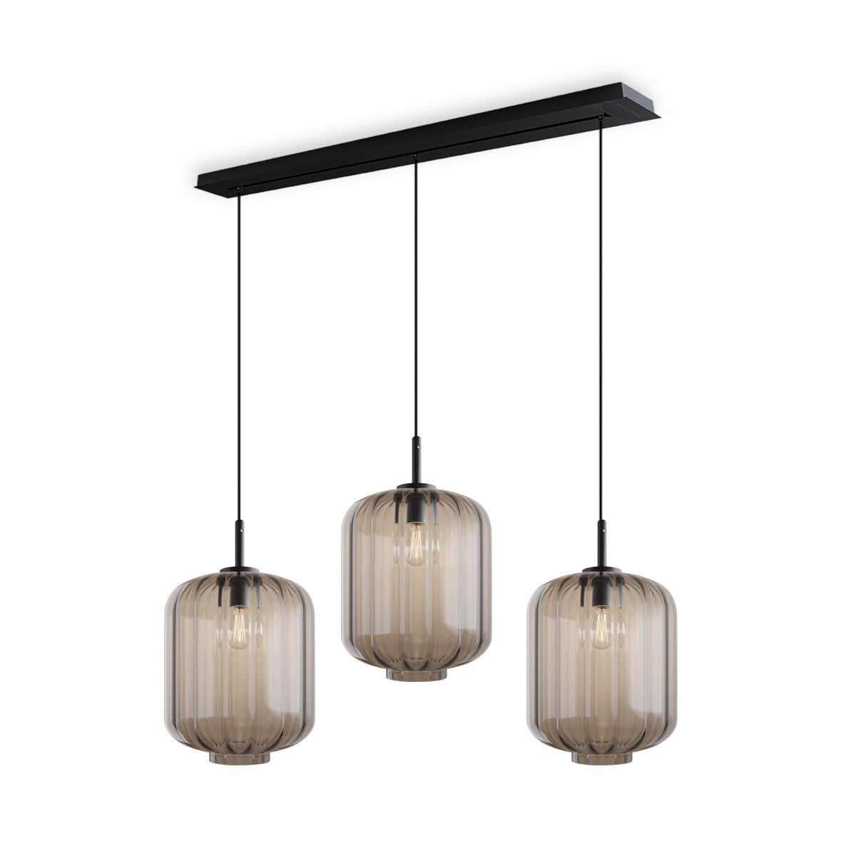 HÄNGELEUCHTE Velo 3-flammig Klar Ø 25cm - Klar/Schwarz, Glas (25/25/27cm) - s.luce