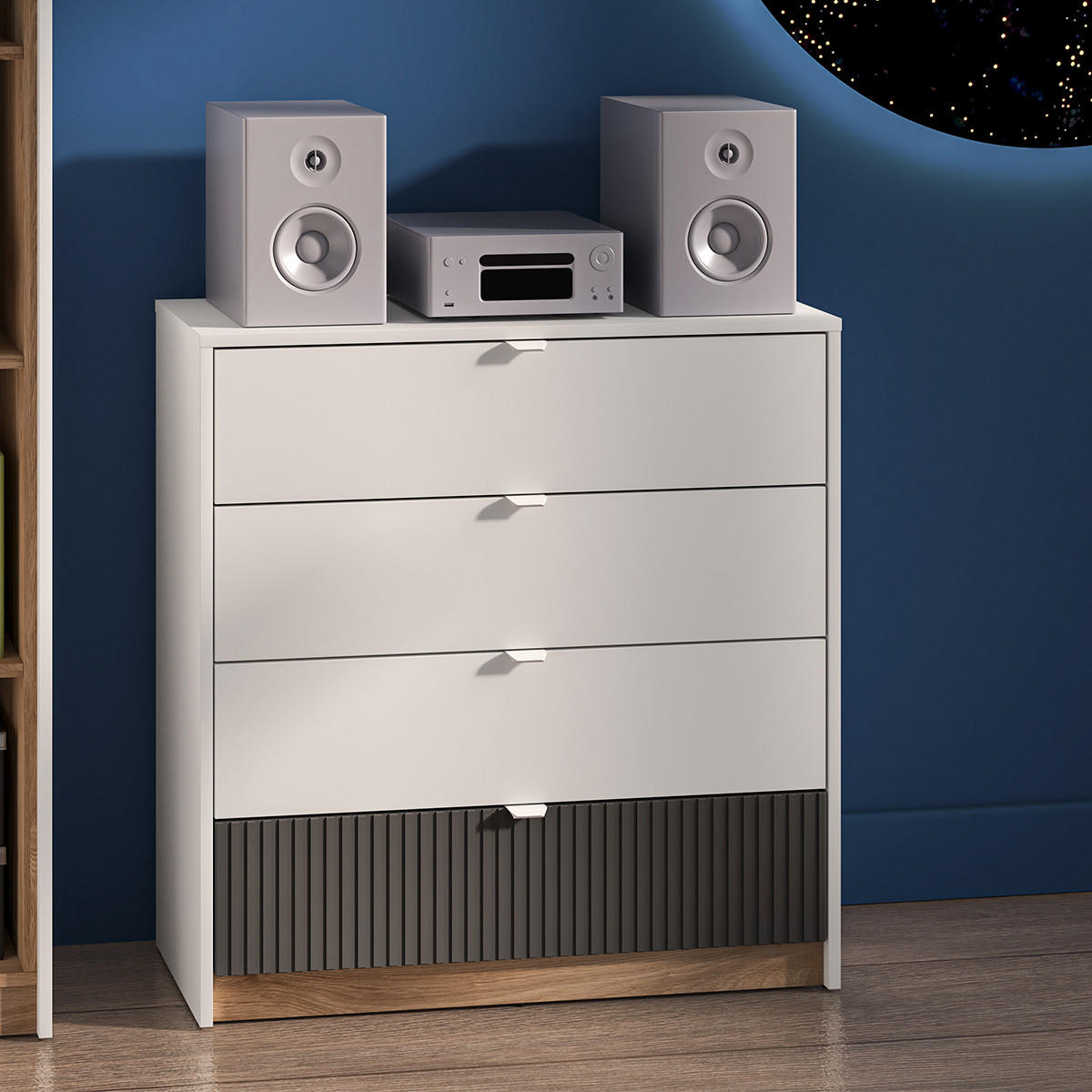 KOMMODE Ronan Weiß - Weiß, Holzwerkstoff (82/86/40cm) - Petits-meubles